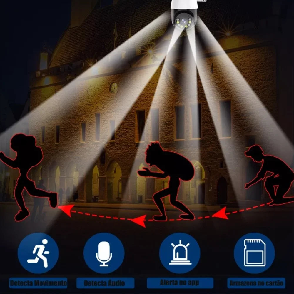 Câmera de Segurança Wi-Fi em Formato de Lâmpada com Visão Noturna