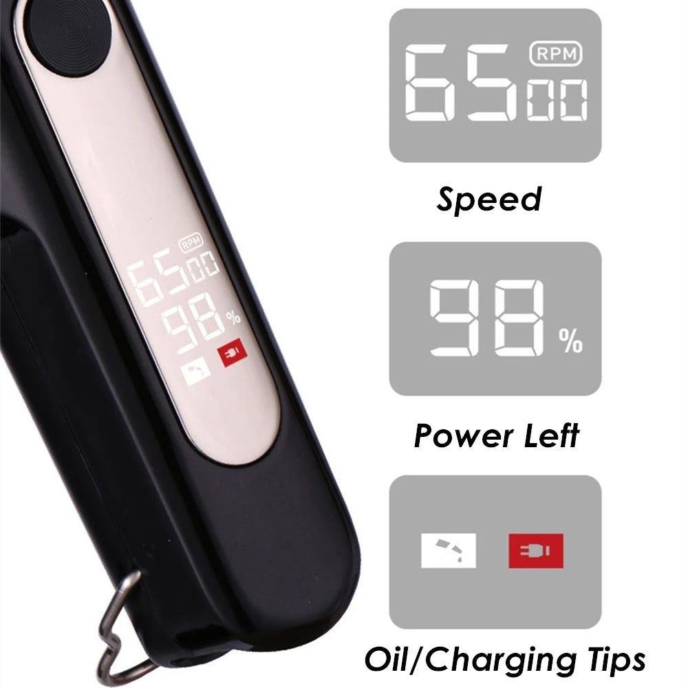 Clipper Profissional Sem Fio com Display LCD e Lâmina 0mm