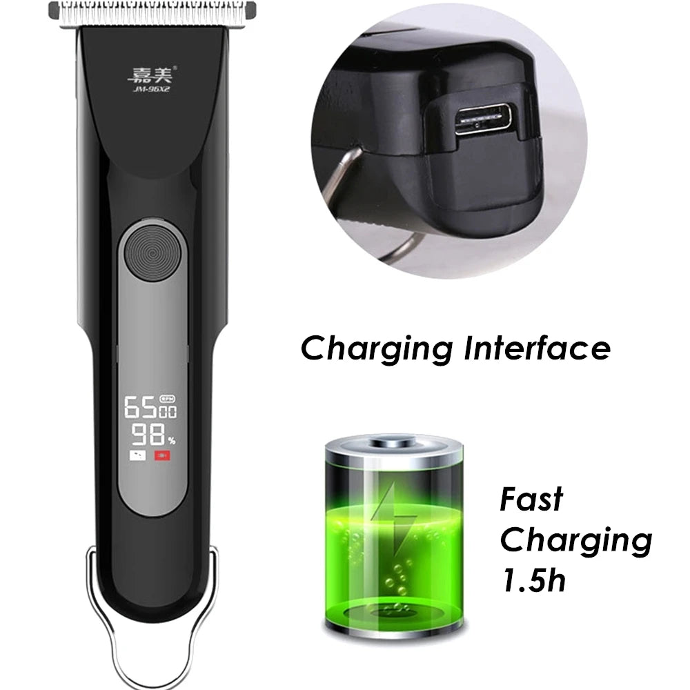 Clipper Profissional Sem Fio com Display LCD e Lâmina 0mm