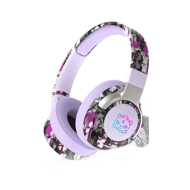 Fone Bluetooth Over-Ear com LED e Estampa Graffiti 3D — Sem Costura