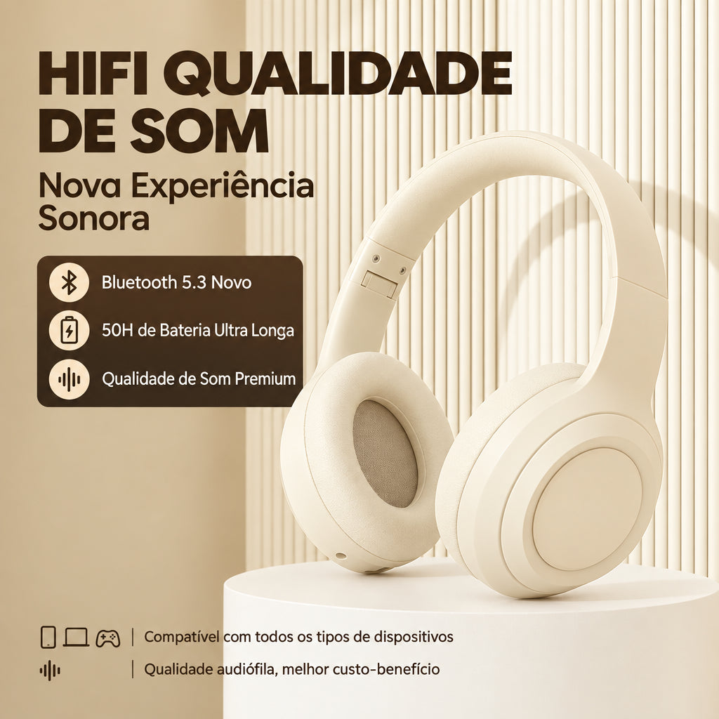 Fone Bluetooth DR58 com Cancelamento de Ruído Ativo
