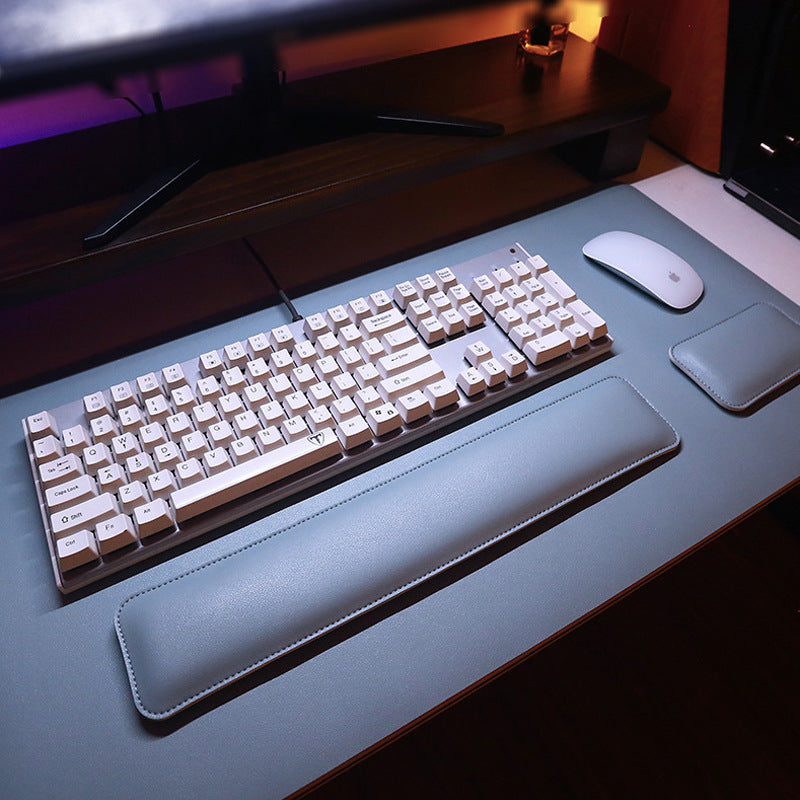 Mouse Pad Gigante de Couro com Apoio de Pulso para Teclado — Escritório