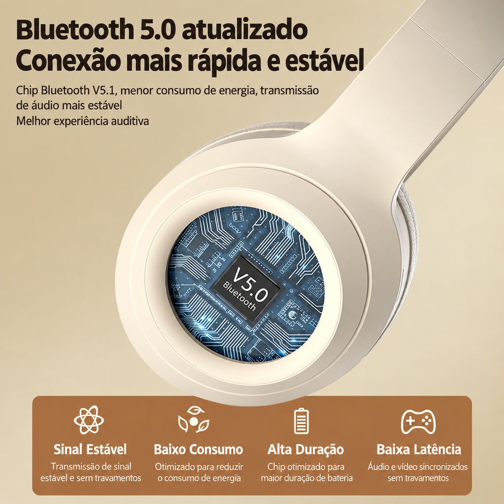 Fone Bluetooth DR58 com Cancelamento de Ruído Ativo