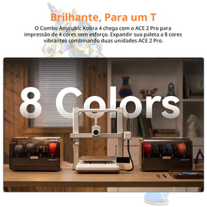 Impressora 3D ANYCUBIC Kobra 4 FDM MultiColor — Até 8 Cores, 600mm/s, Controle via App