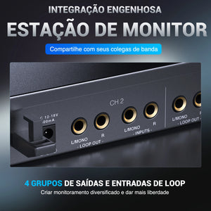 Monitor In-ear Sem Fio Phenyx Pro PTM-33 — 4 Canais Mono com Rack Mount para Palco