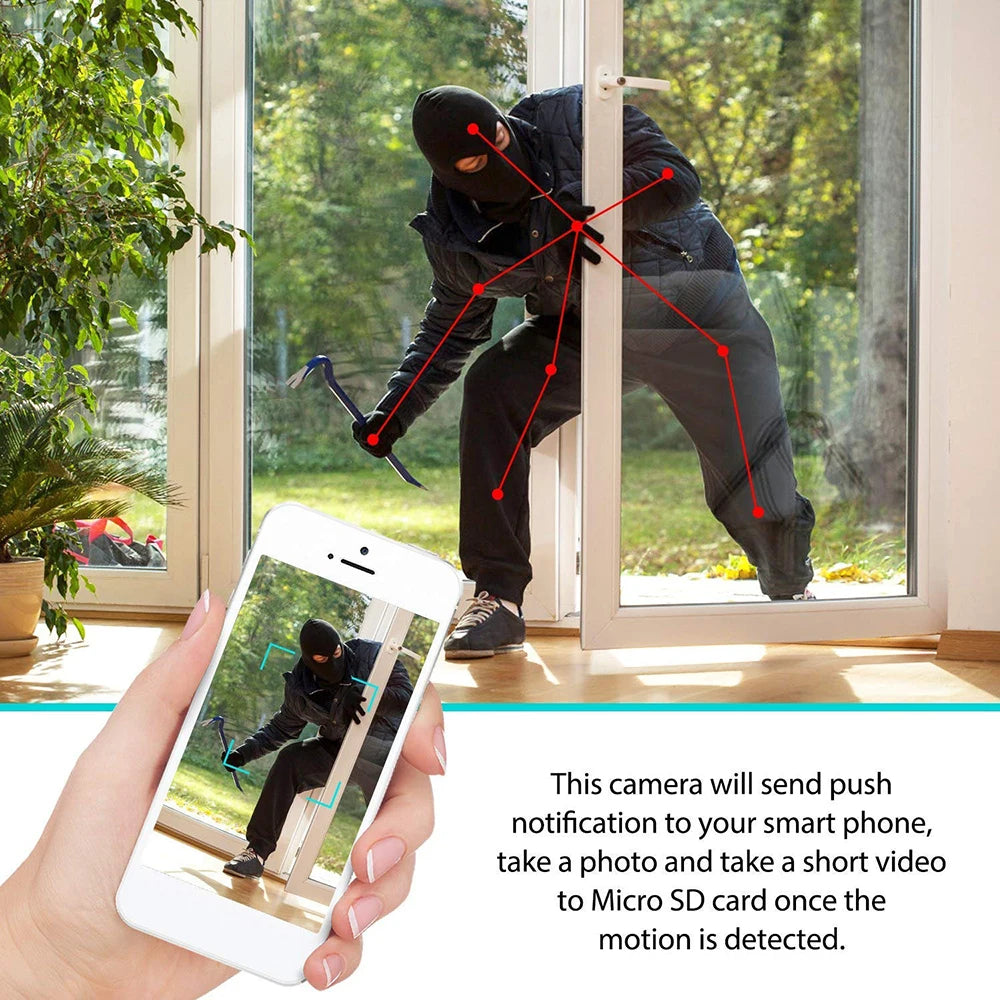 Mini Câmera Wi-Fi Portátil 1080P com Detecção de Movimento