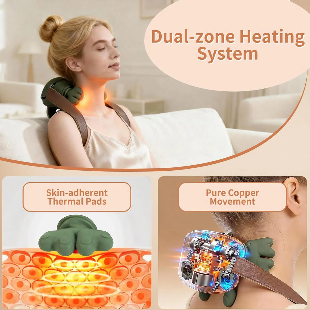 Massageador Cervical Sem Fio com Aquecimento e Massagem Shiatsu 4D