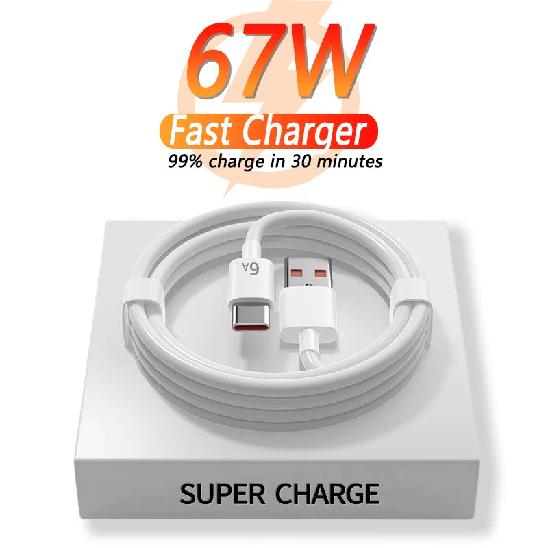 Carregador Xiaomi 67W USB-C com Cabo 6A Turbo Charge