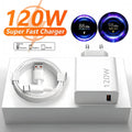 Carregador Turbo 120W EU para Xiaomi Redmi POCO + Cabo USB-C 6A