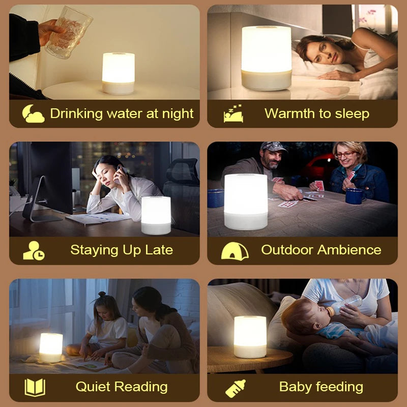 Luminária LED de Mesa Recarregável com Dimmer