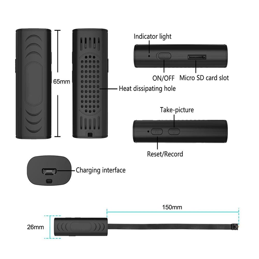Mini Câmera Wi-Fi Portátil 1080P com Detecção de Movimento