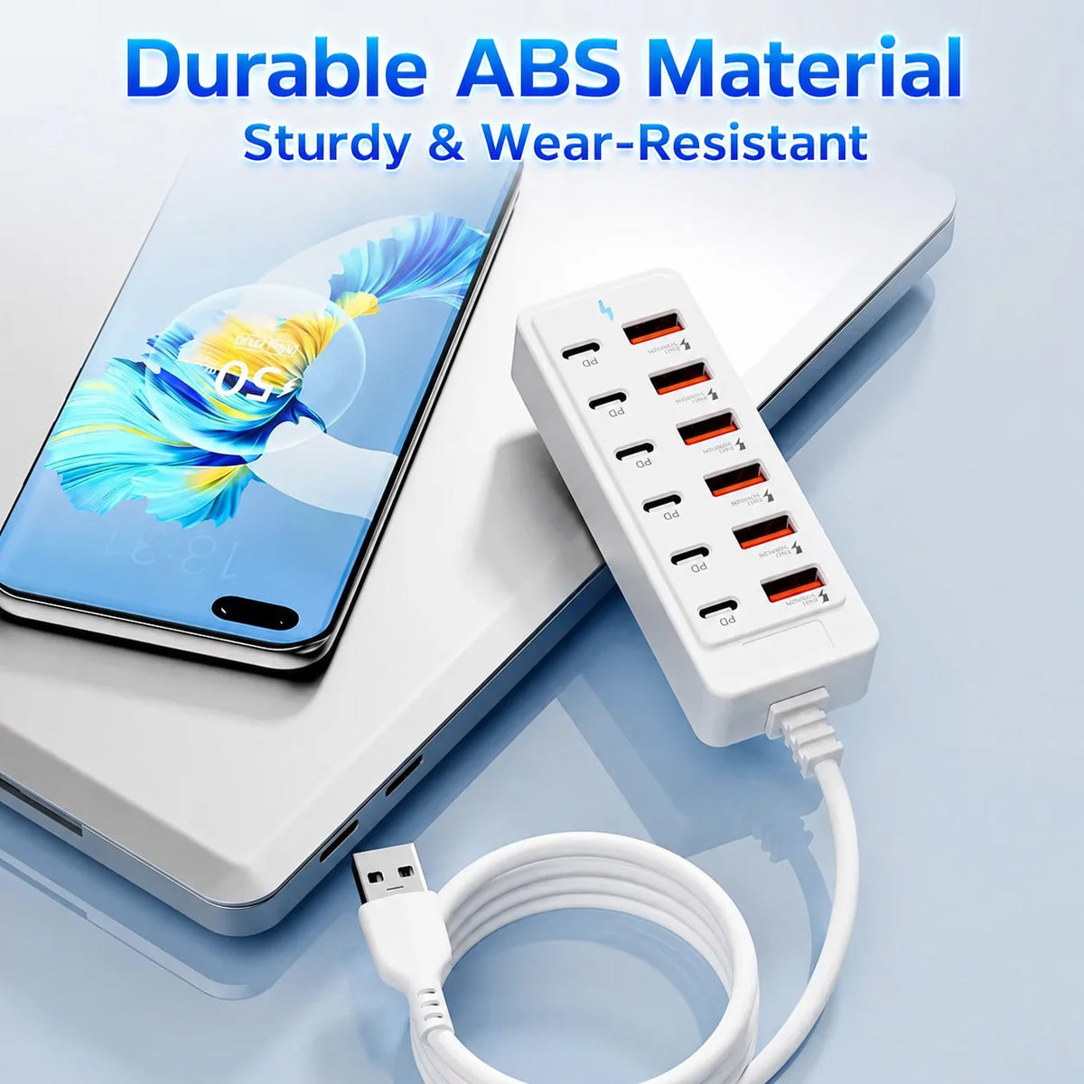 Hub Carregador USB 12 Portas Desktop (6 USB-A + 6 USB-C)