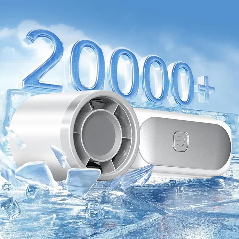 Mini Ventilador Portátil Recarregável 5 Velocidades com Display Digital