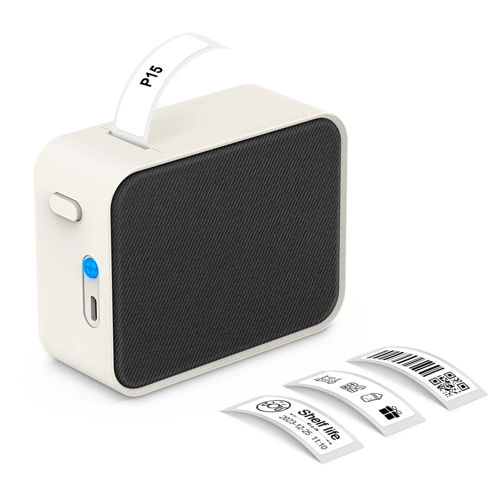 Mini Impressora de Etiquetas Marklife P15 — Bluetooth Sem Tinta para Celular