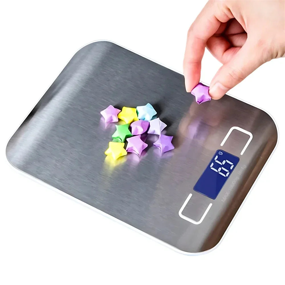 Balança Digital de Cozinha 5 kg ou 10 kg — Precisão de 1 g e Plataforma Inox