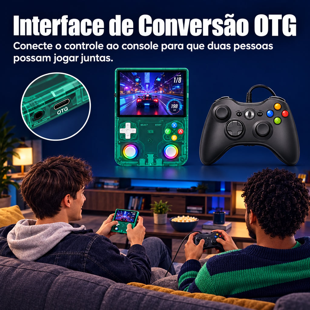 Console Portátil Retrô R36 Ultra X – Wi-Fi, Tela IPS 4.5", +40.000 Jogos