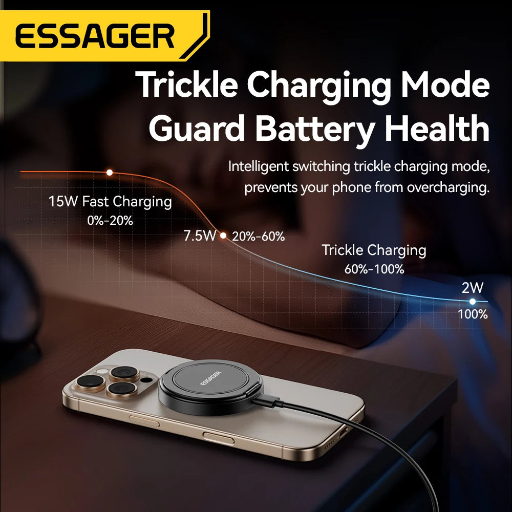Carregador Sem Fio Magnético Essager 15W com Suporte
