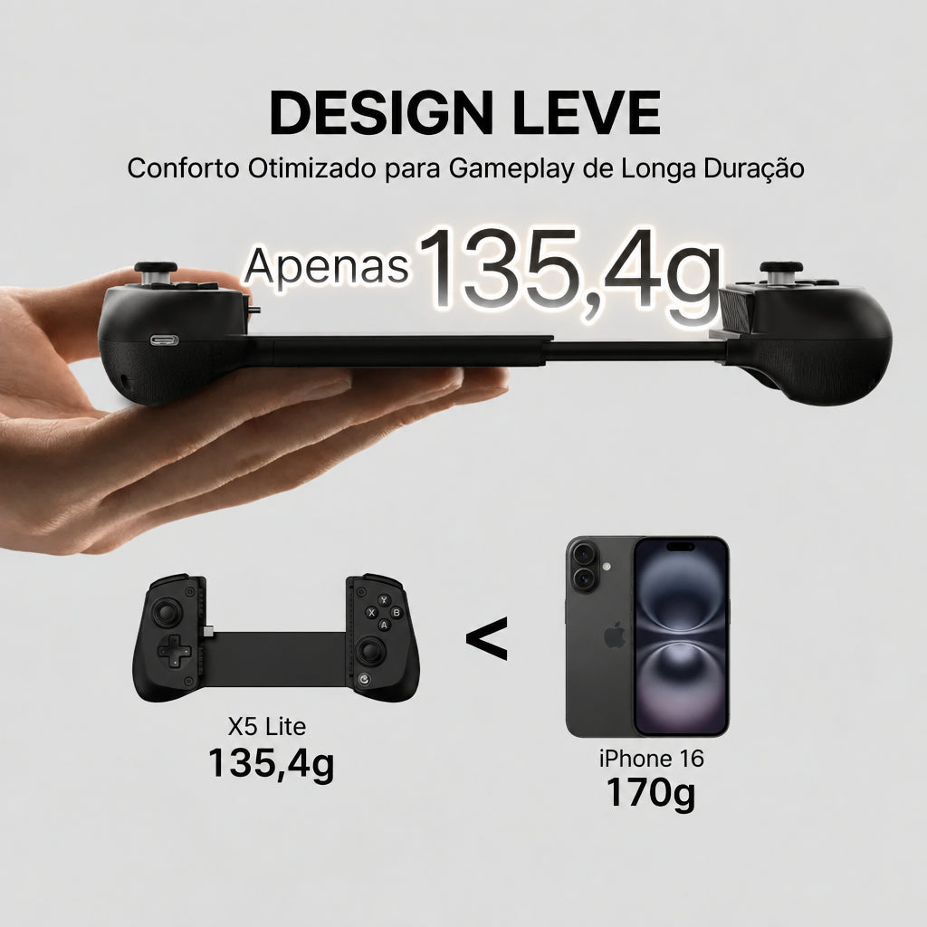 Controle GameSir X5 Lite para Celular — Hall Effect, Suporte Android e iPhone