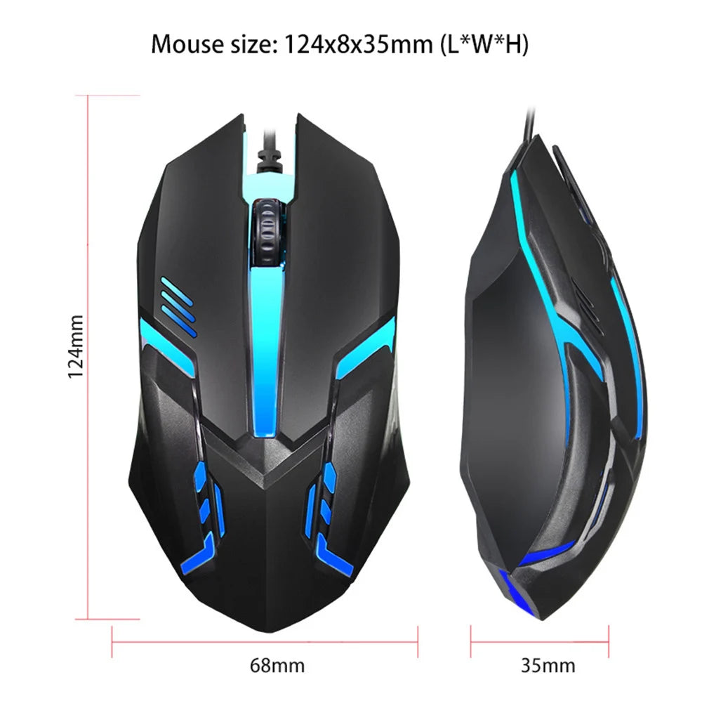 Mouse Gamer USB com LED Colorido — 5000 DPI