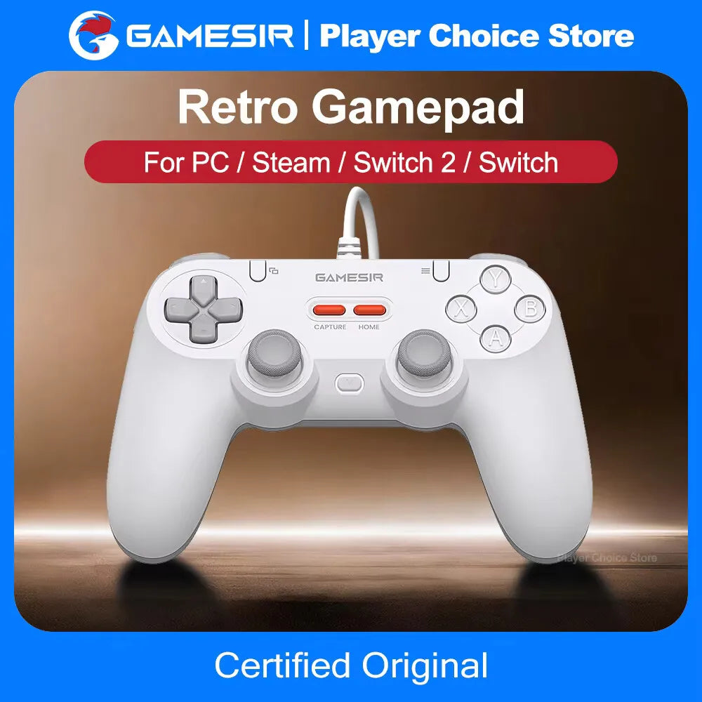 Controle GameSir Tegenaria Lite — Retrô com Fio Hall Effect para PC e Switch