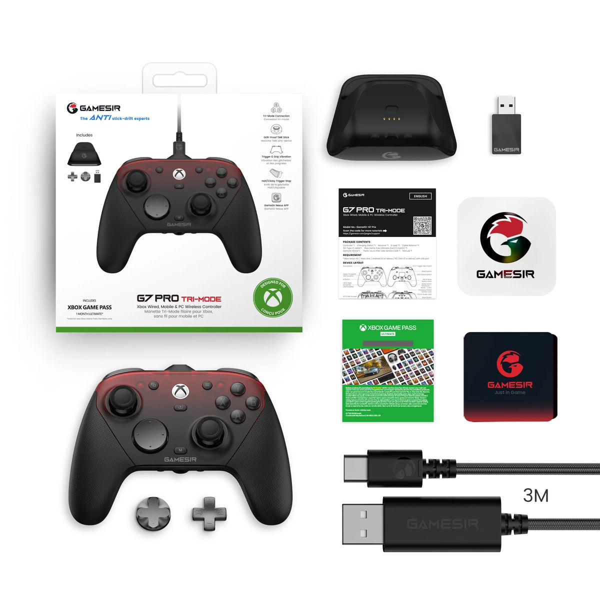 Controle GameSir G7 Pro para Xbox — Hall Effect, Giroscópio 6 Eixos e 1000Hz