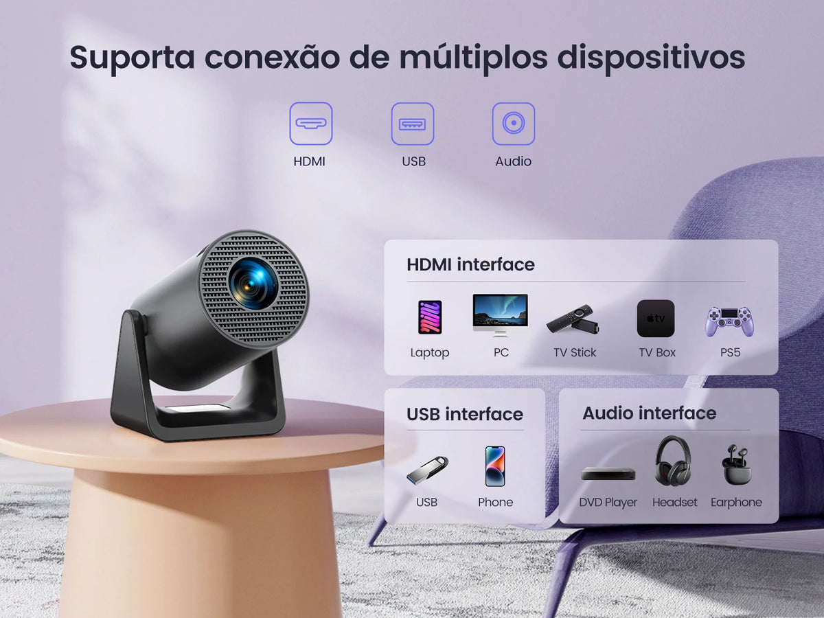 Projetor Portátil Wimius L1 1080P Android 11 Wi-Fi Bluetooth