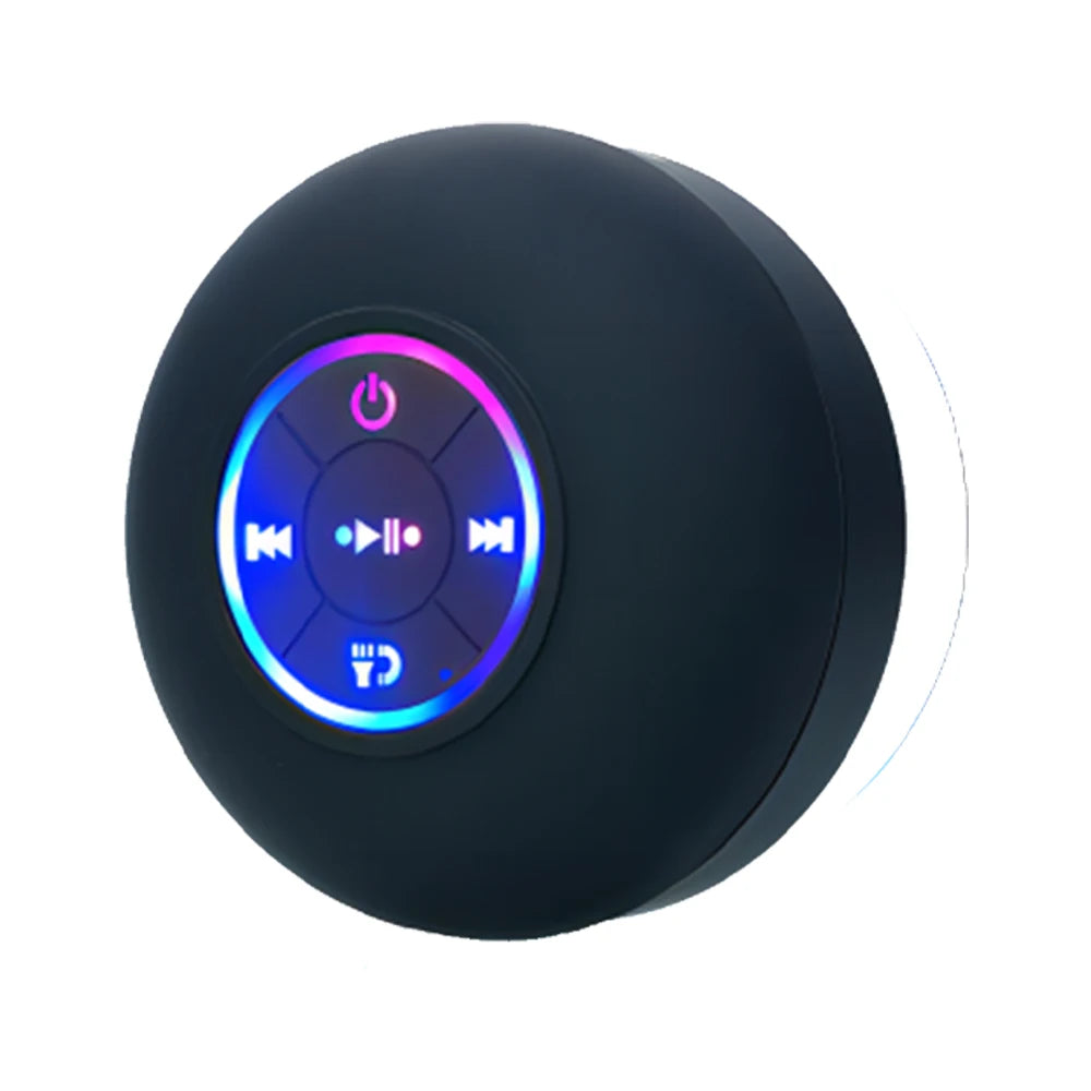 Caixa de Som Bluetooth Portátil IPX4 com LED e Ventosa