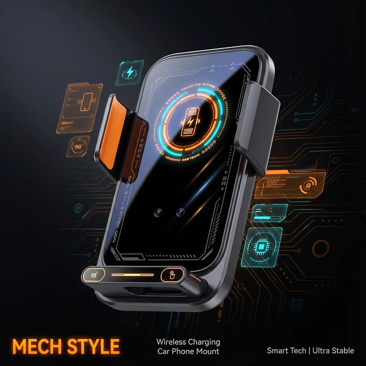 Suporte Veicular com Carregamento Sem Fio 15W Auto Sensor