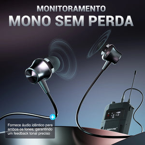 Monitor In-ear Sem Fio Phenyx Pro PTM-33 — 4 Canais Mono com Rack Mount para Palco