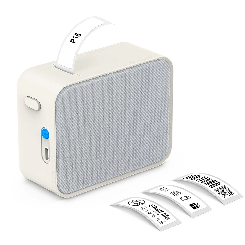 Mini Impressora de Etiquetas Marklife P15 — Bluetooth Sem Tinta para Celular