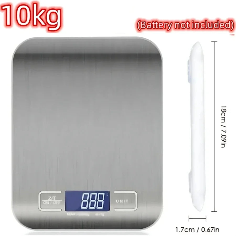 Balança Digital de Cozinha 5 kg ou 10 kg — Precisão de 1 g e Plataforma Inox