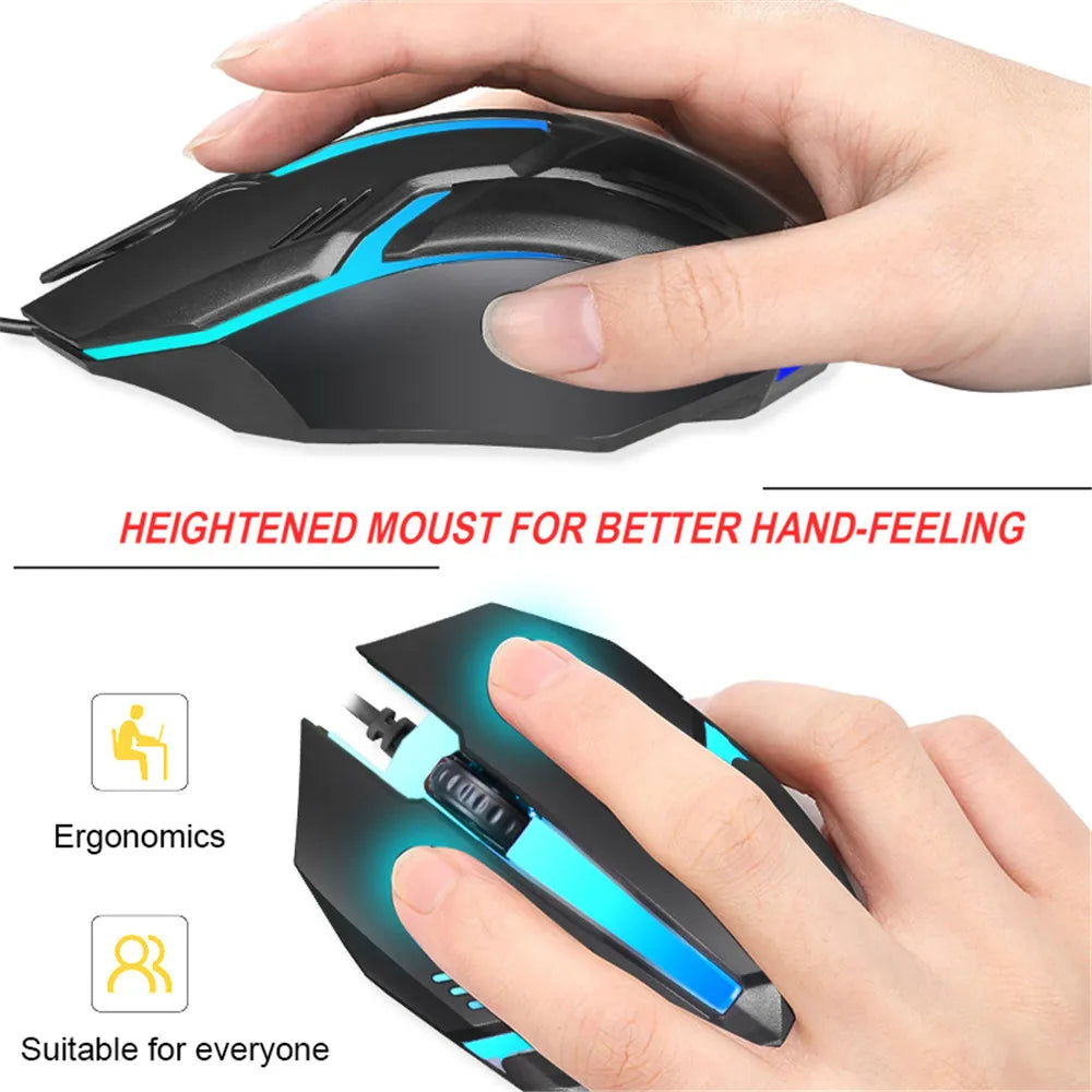 Mouse Gamer USB com LED Colorido — 5000 DPI