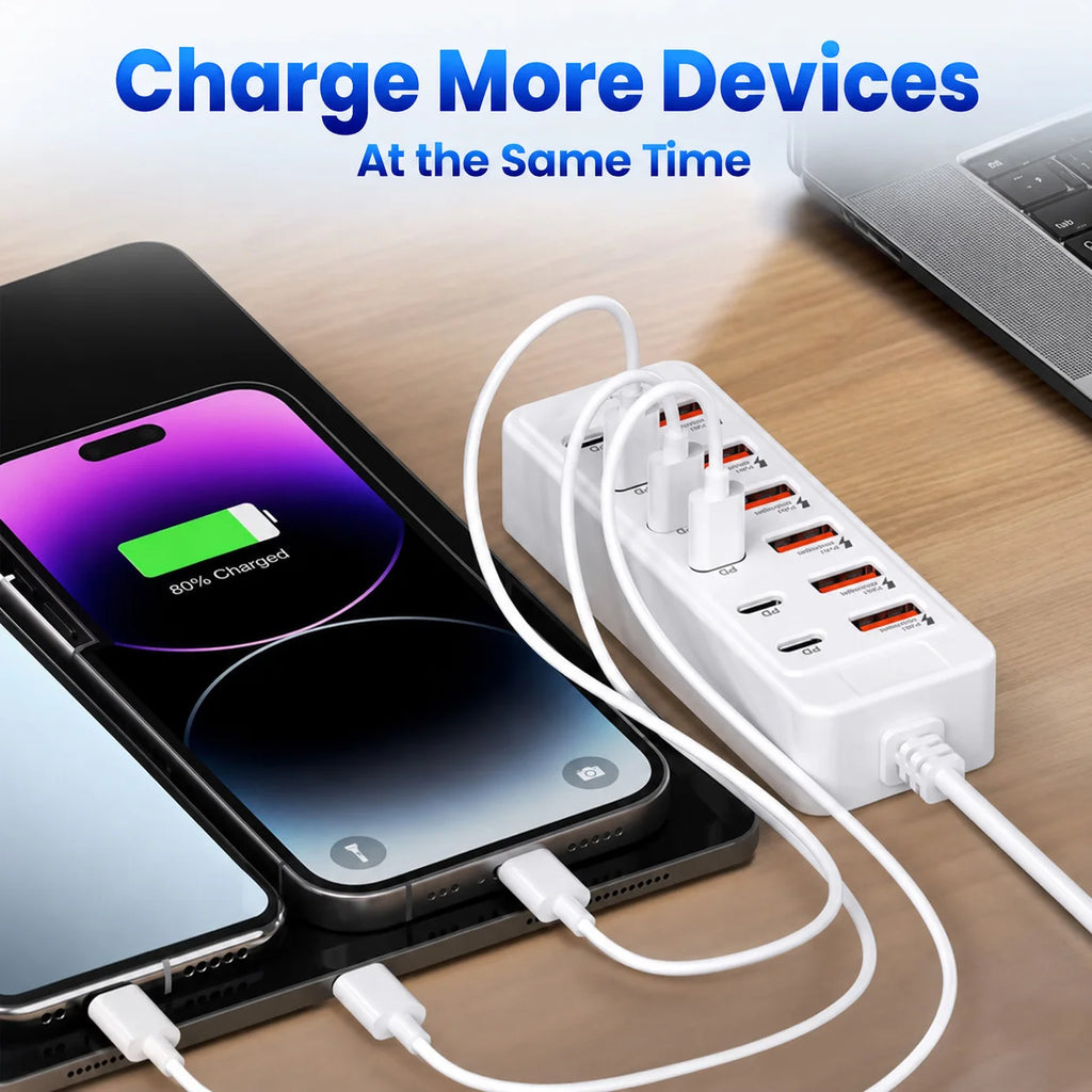 Hub Carregador USB 12 Portas Desktop (6 USB-A + 6 USB-C)