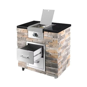 Churrasqueira Island Kitchen Station em Aço Inox — Queimadores Integrados, Certificado CE, Personalizável