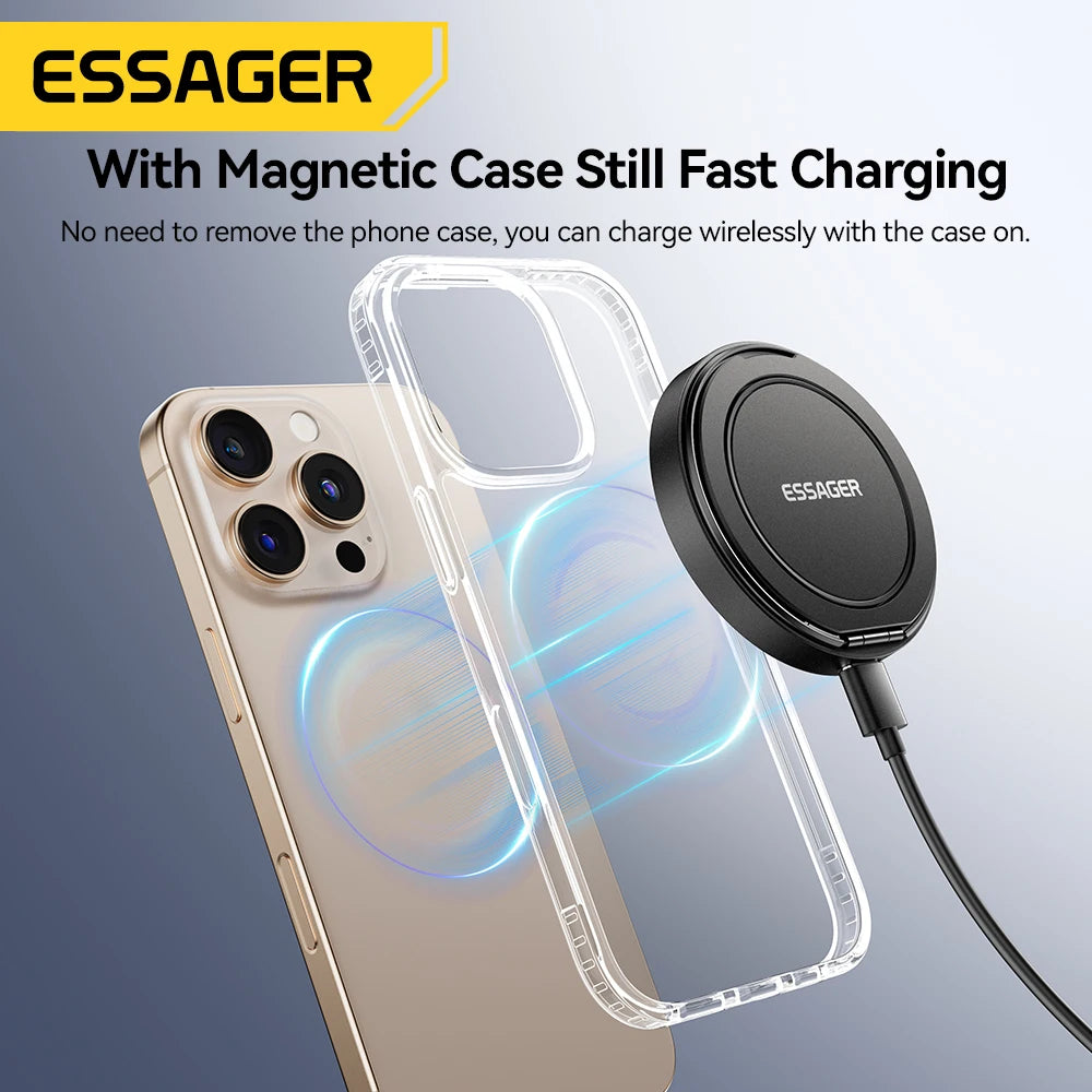 Carregador Sem Fio Magnético Essager 15W com Suporte