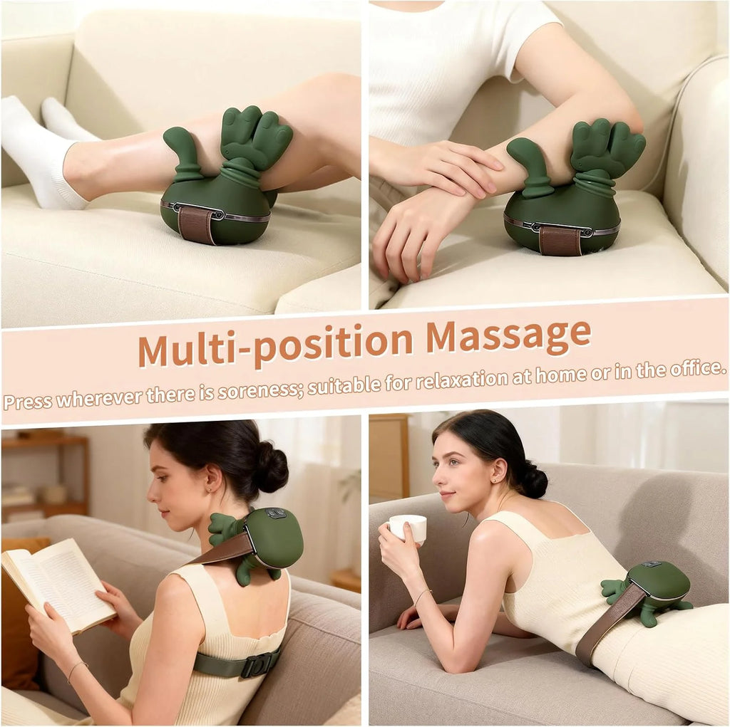 Massageador Cervical Sem Fio com Aquecimento e Massagem Shiatsu 4D