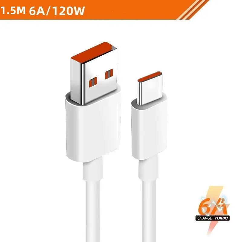 Cabo USB-C 6A Original Xiaomi Turbo Charge 1m / 1,8m — dimensões (imagem 8 de 9)