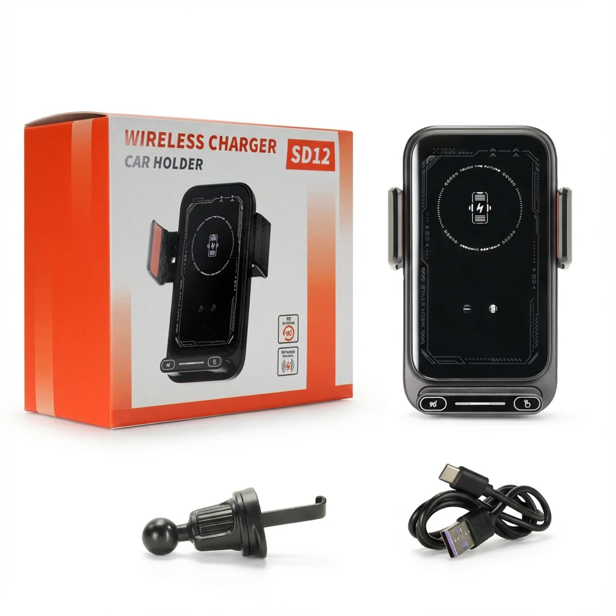 Suporte Veicular com Carregamento Sem Fio 15W Auto Sensor