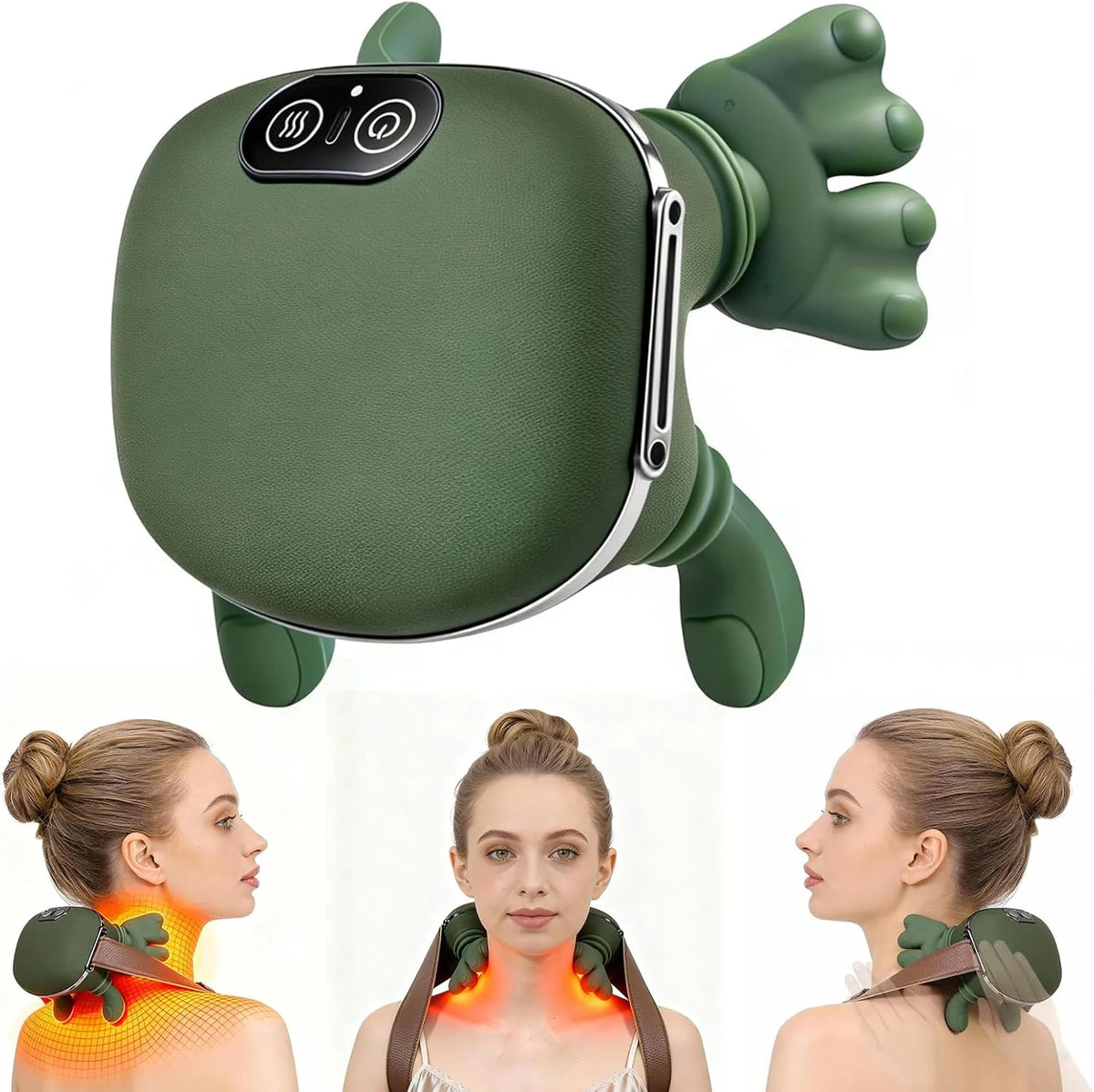 Massageador Cervical Sem Fio com Aquecimento e Massagem Shiatsu 4D