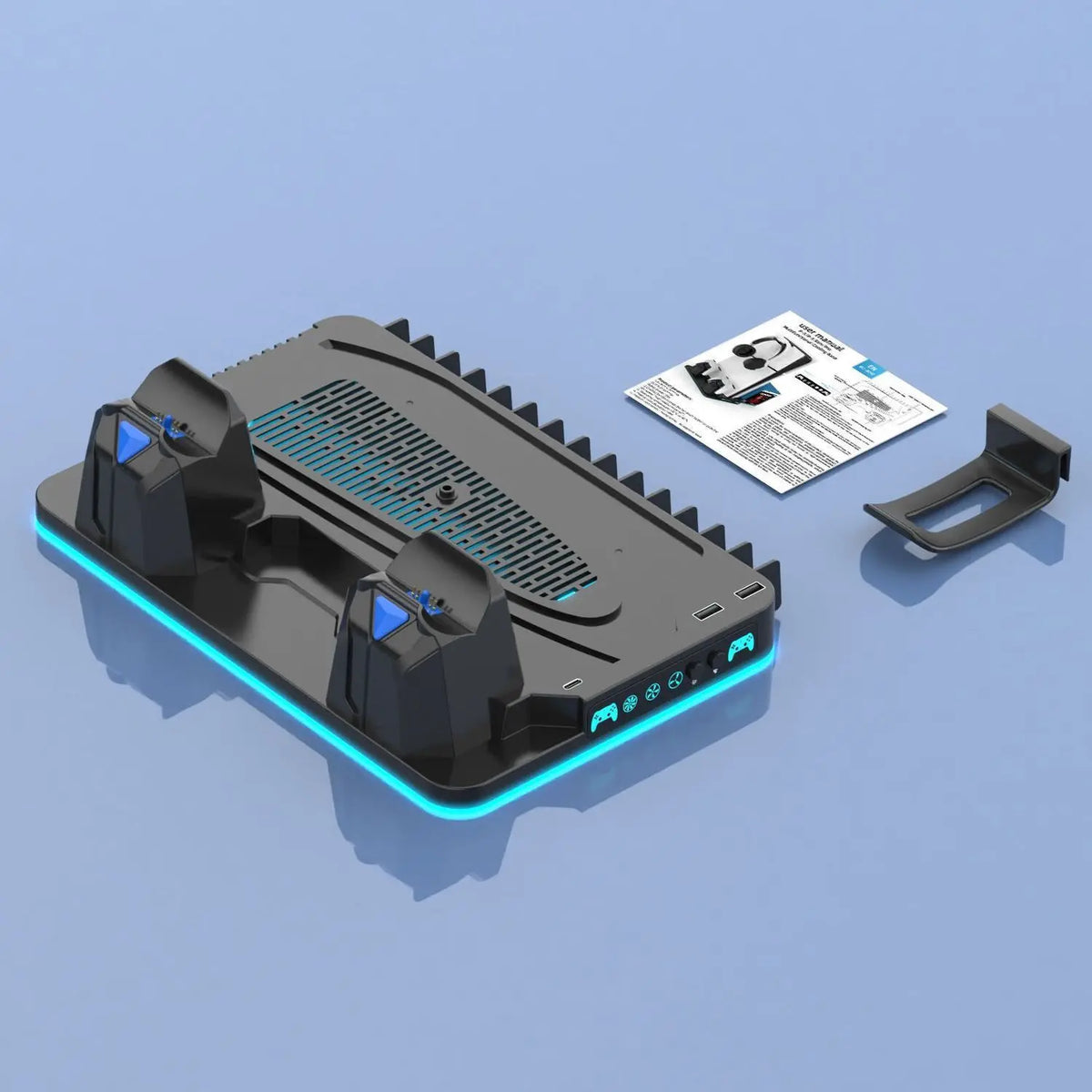 Base Carregadora para PS5 Slim e Pro com Cooler e Iluminação RGB