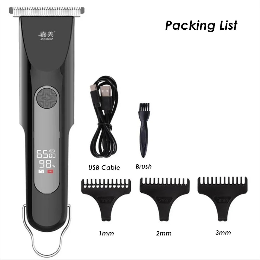 Clipper Profissional Sem Fio com Display LCD e Lâmina 0mm