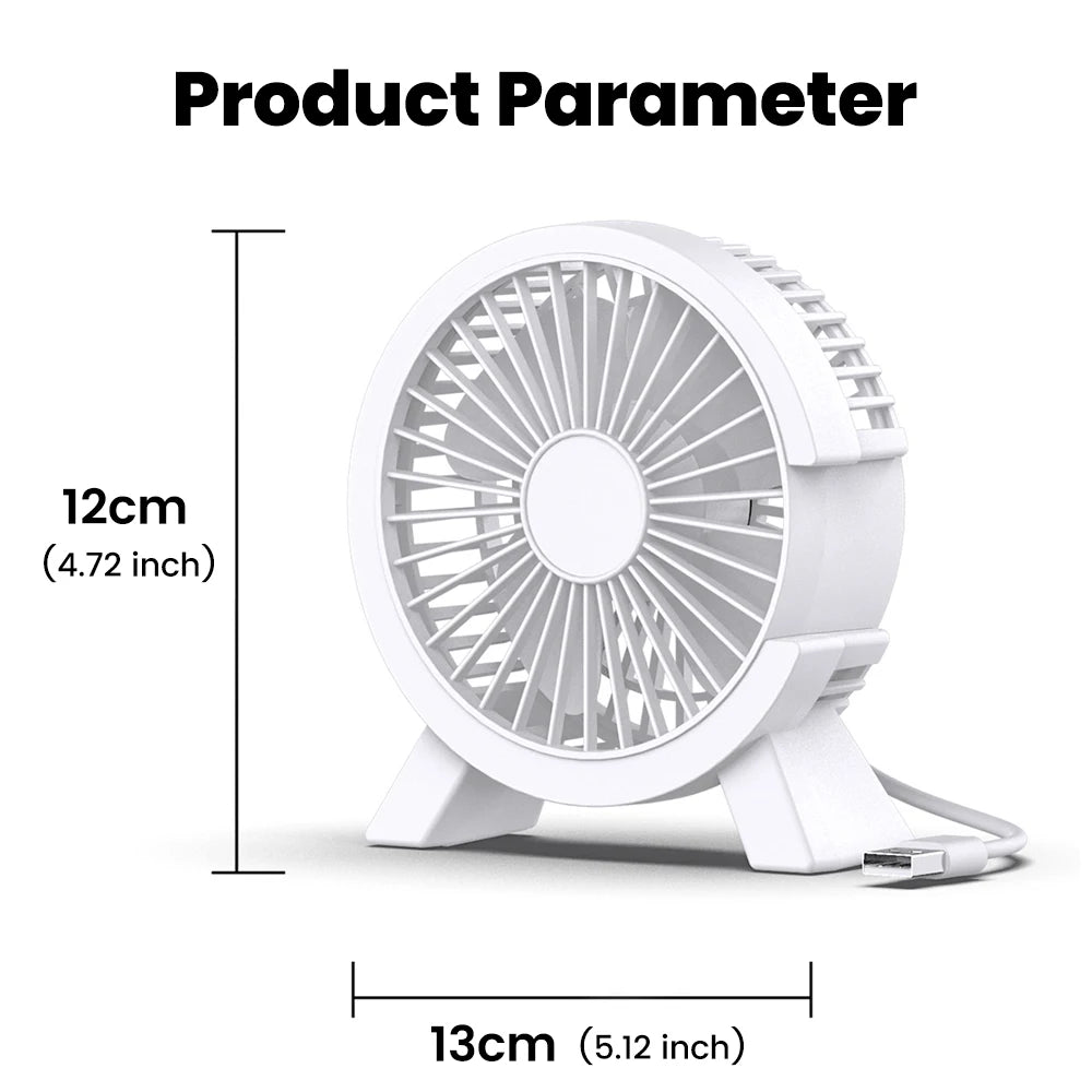 Mini Ventilador de Mesa USB Silencioso