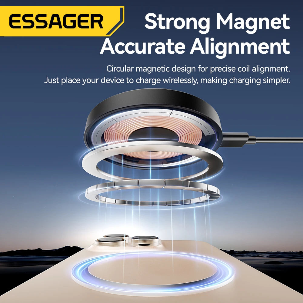 Carregador Sem Fio Magnético Essager 15W com Suporte