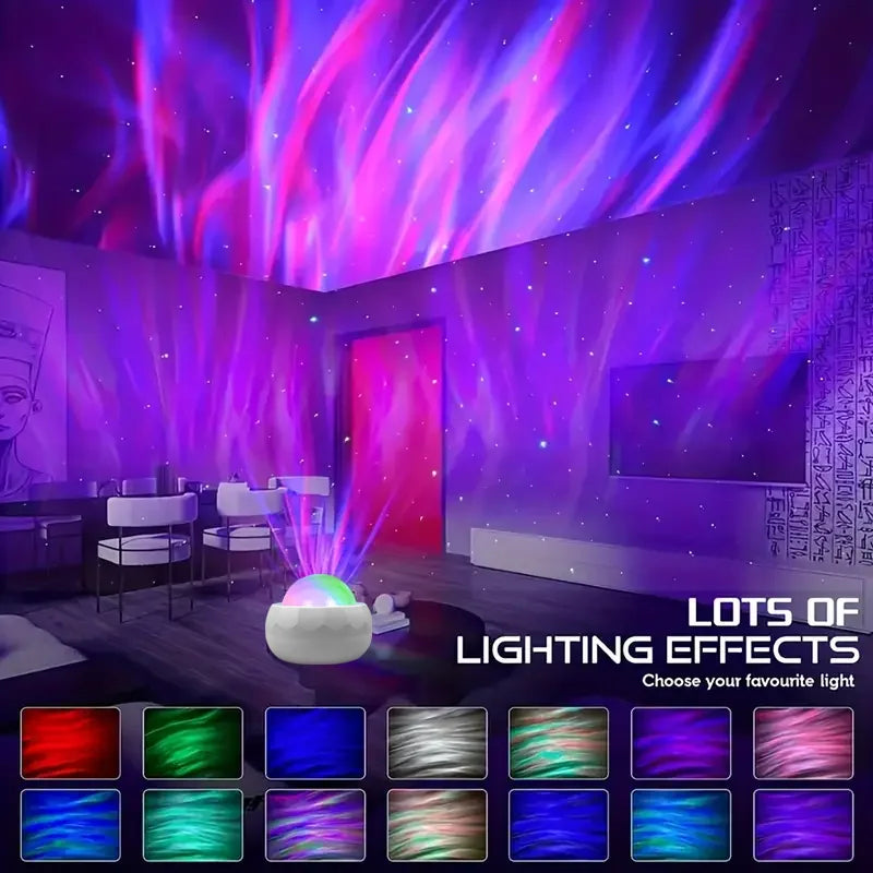 Projetor Aurora LED Galaxy — Luz Noturna RGB 7 Modos com Controle Remoto