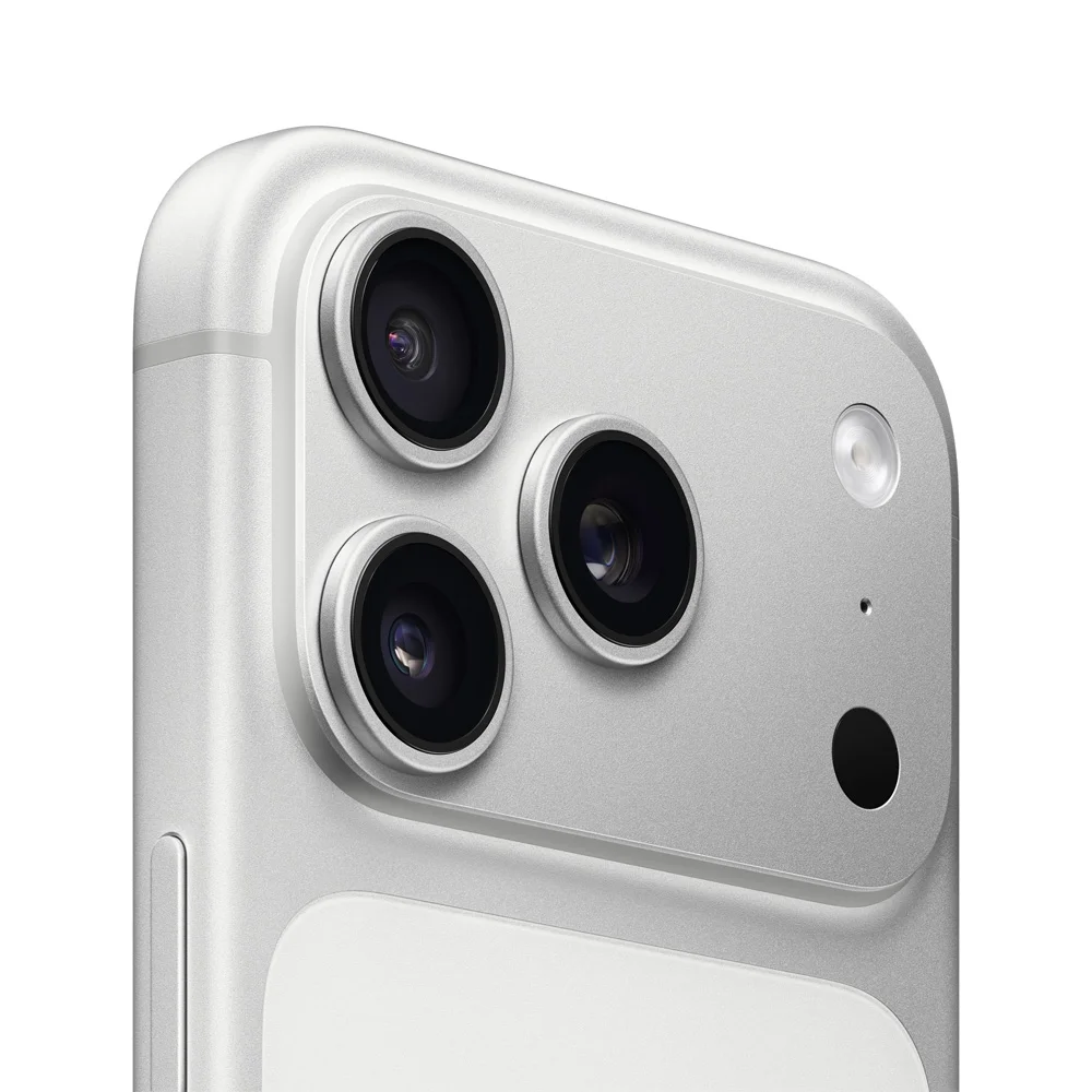 iPhone 17 Pro - Branco/Prata detalhe câmera