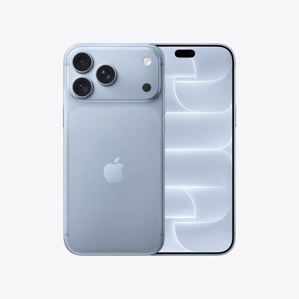iPhone 18 Pro Max - Azul Glacier frente e verso