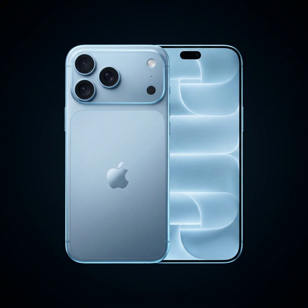 iPhone 18 Pro Max - Azul Glacier criativo